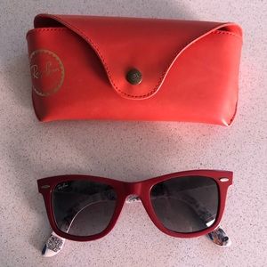 Ray Ban Red London-themed Wayfarer Sunglasses